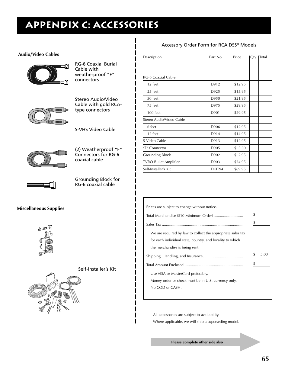 Appendix c: accessories, Detach here | RCA DRD403RA User Manual | Page 67 / 72