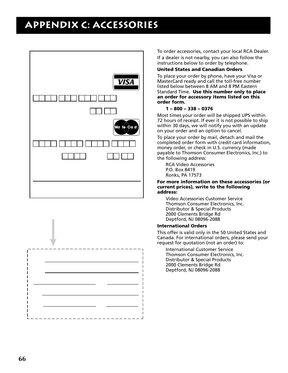 Appendix c: accessories, Please | RCA DRD403RA User Manual | Page 68 / 72