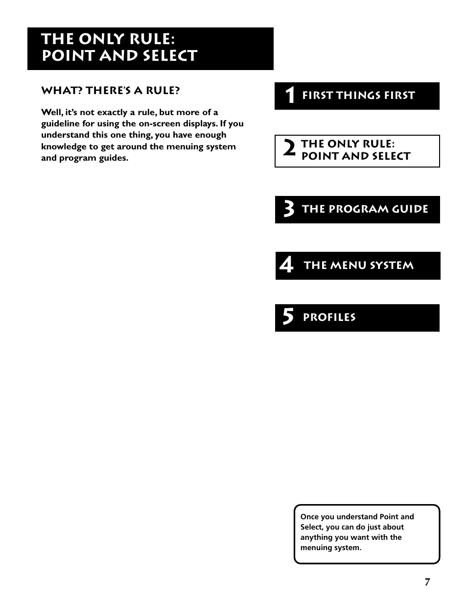 The only rule: point and select | RCA DRD403RA User Manual | Page 9 / 72