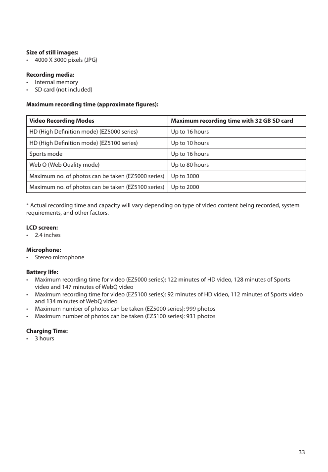 RCA EZ5000 User Manual | Page 34 / 37