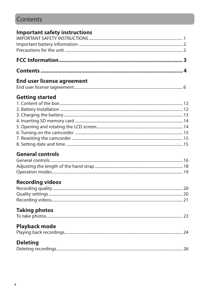 RCA EZ5000 User Manual | Page 5 / 37