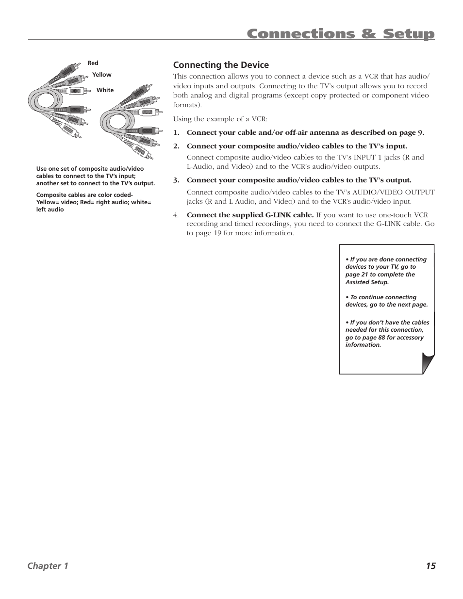 Connections & setup | RCA HD50LPW167 User Manual | Page 17 / 96