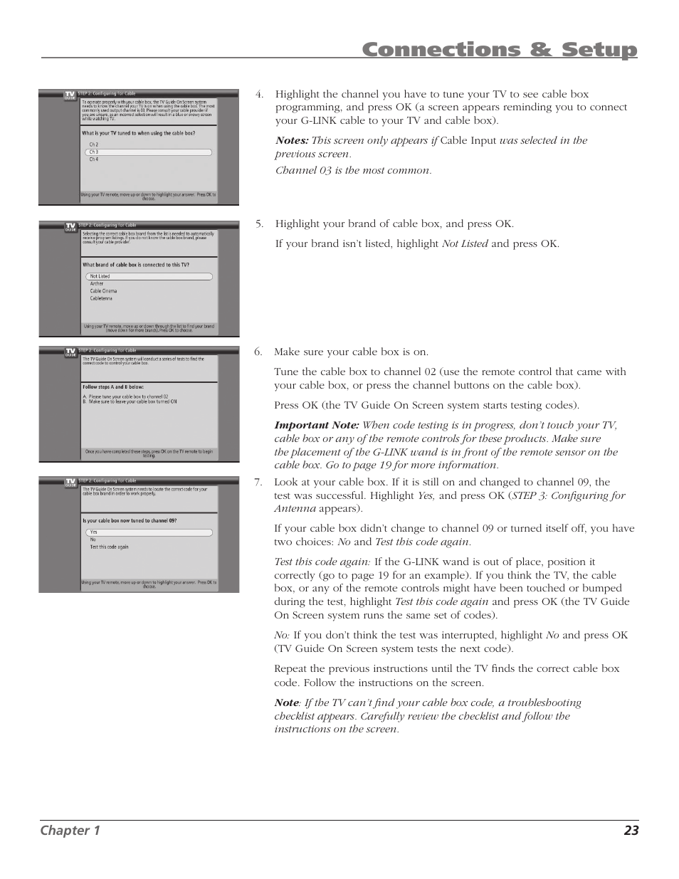 Connections & setup | RCA HD50LPW167 User Manual | Page 25 / 96