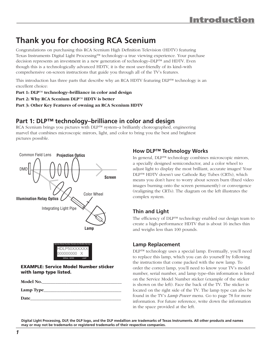 RCA HD50LPW167 User Manual | Page 3 / 96