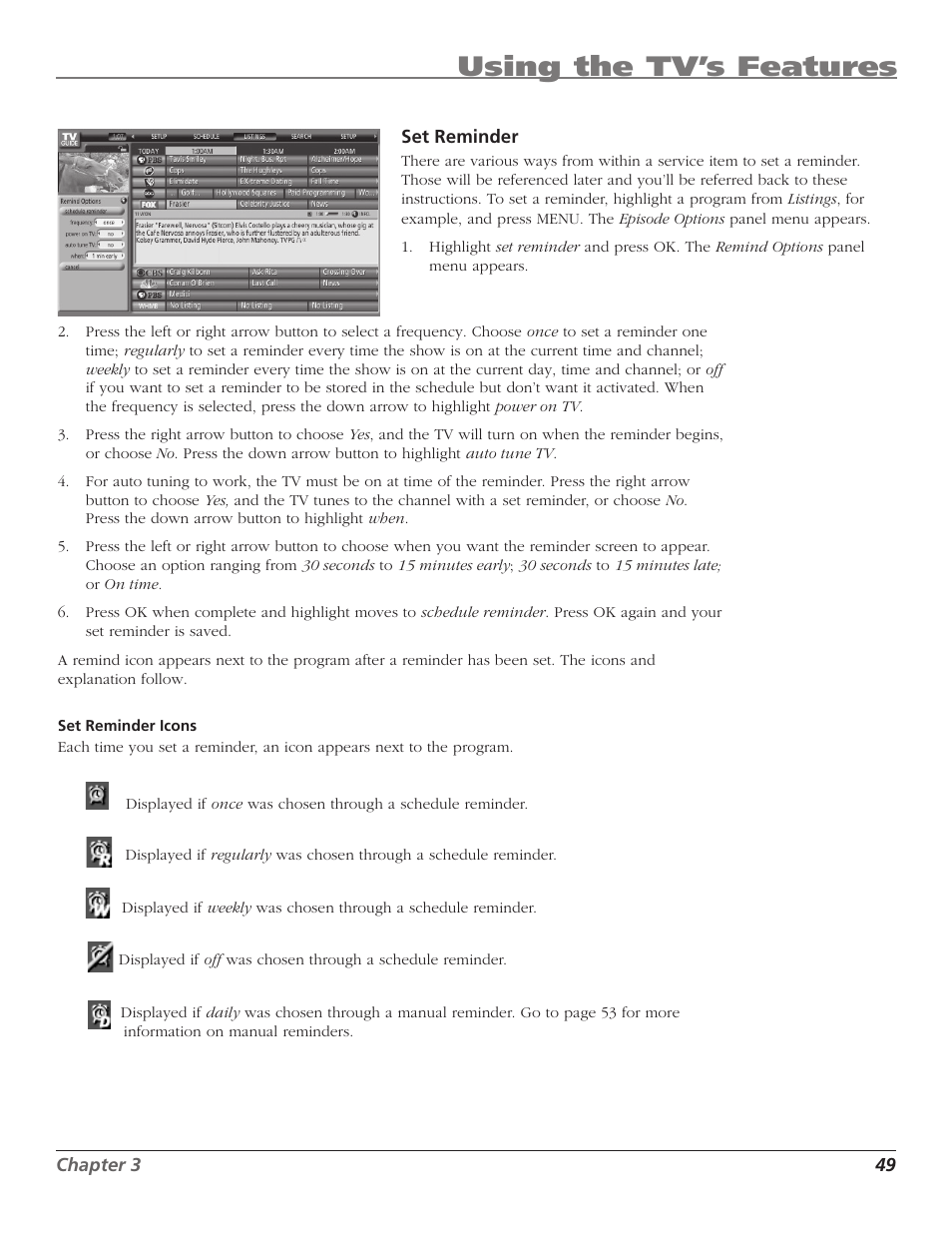 Using the tv’s features | RCA HD50LPW167 User Manual | Page 51 / 96