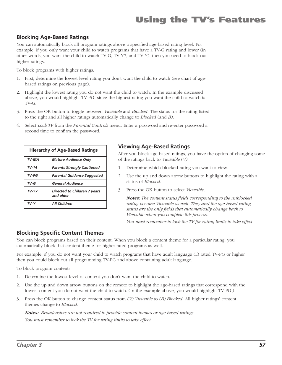 Using the tv’s features | RCA HD50LPW167 User Manual | Page 59 / 96