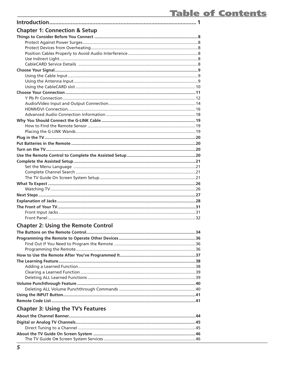 RCA HD50LPW167 User Manual | Page 7 / 96