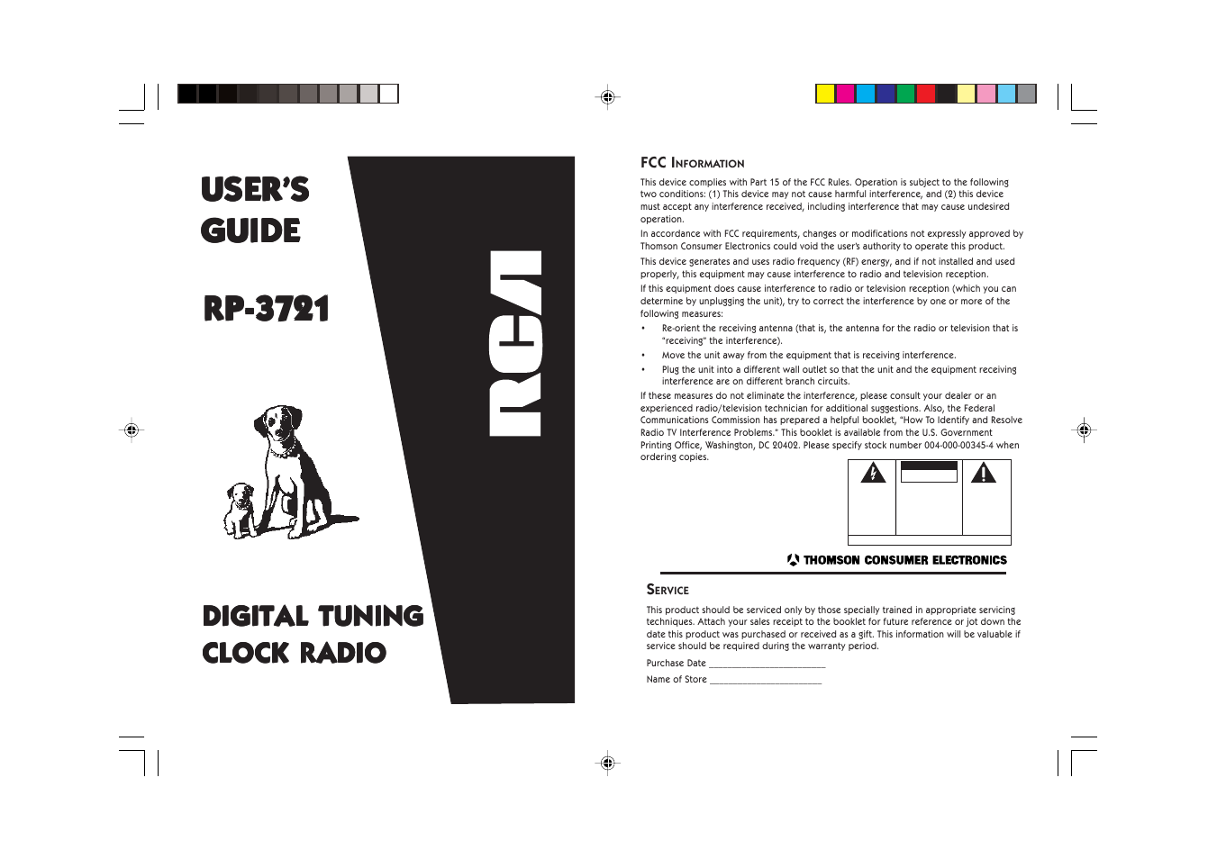 RCA RP-3721 User Manual | 5 pages