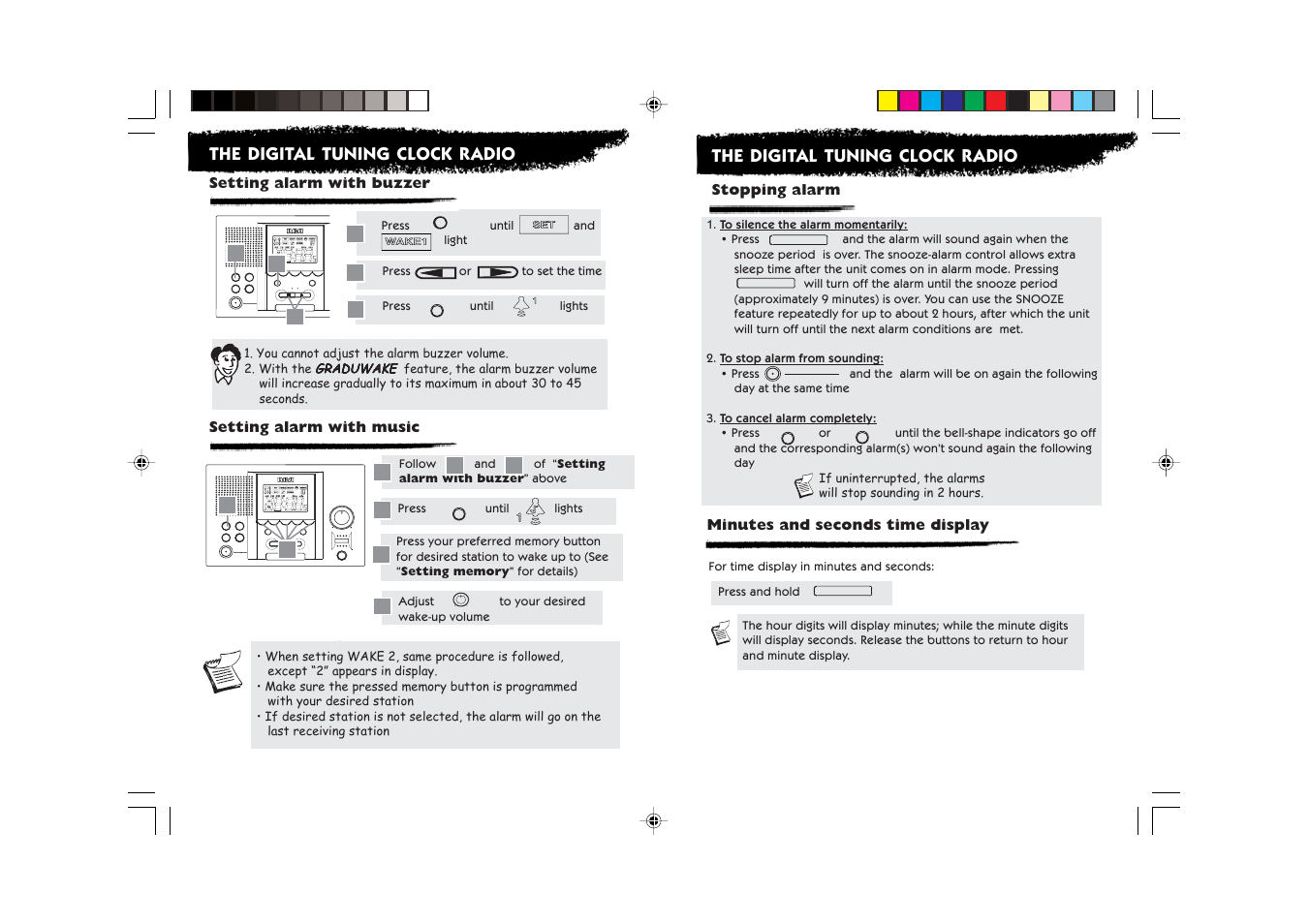Volume band intro-scan radio on•off alarm off, Radio on•off alarm off | RCA RP-3721 User Manual | Page 4 / 5