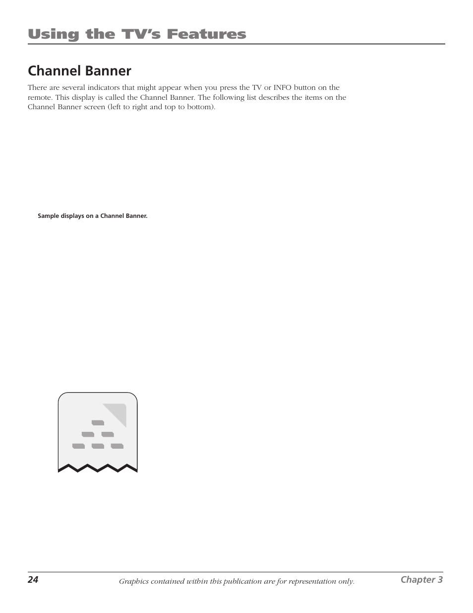 Using the tv’s features, Channel banner | RCA 1622254A User Manual | Page 26 / 48