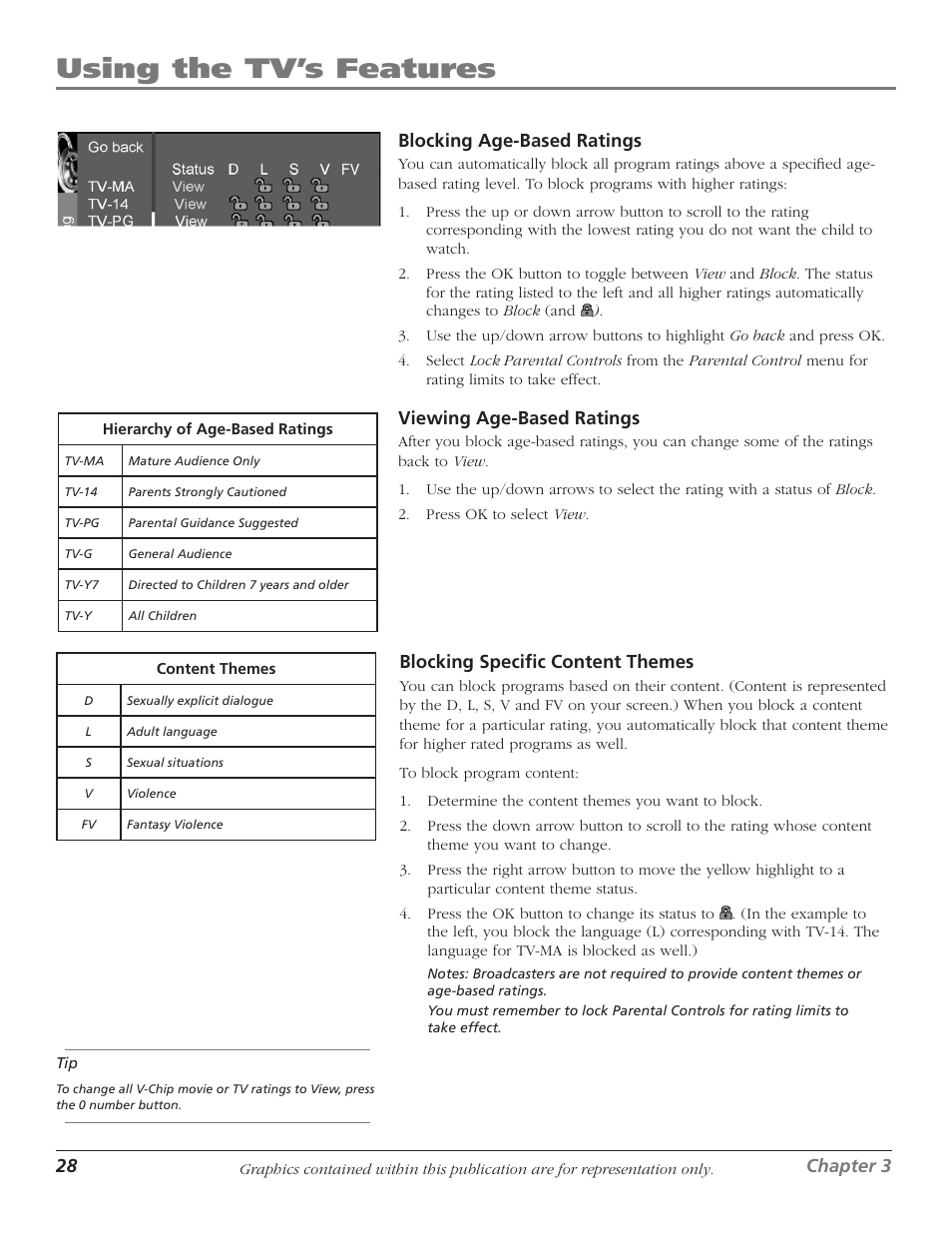 Using the tv’s features | RCA 1622254A User Manual | Page 30 / 48