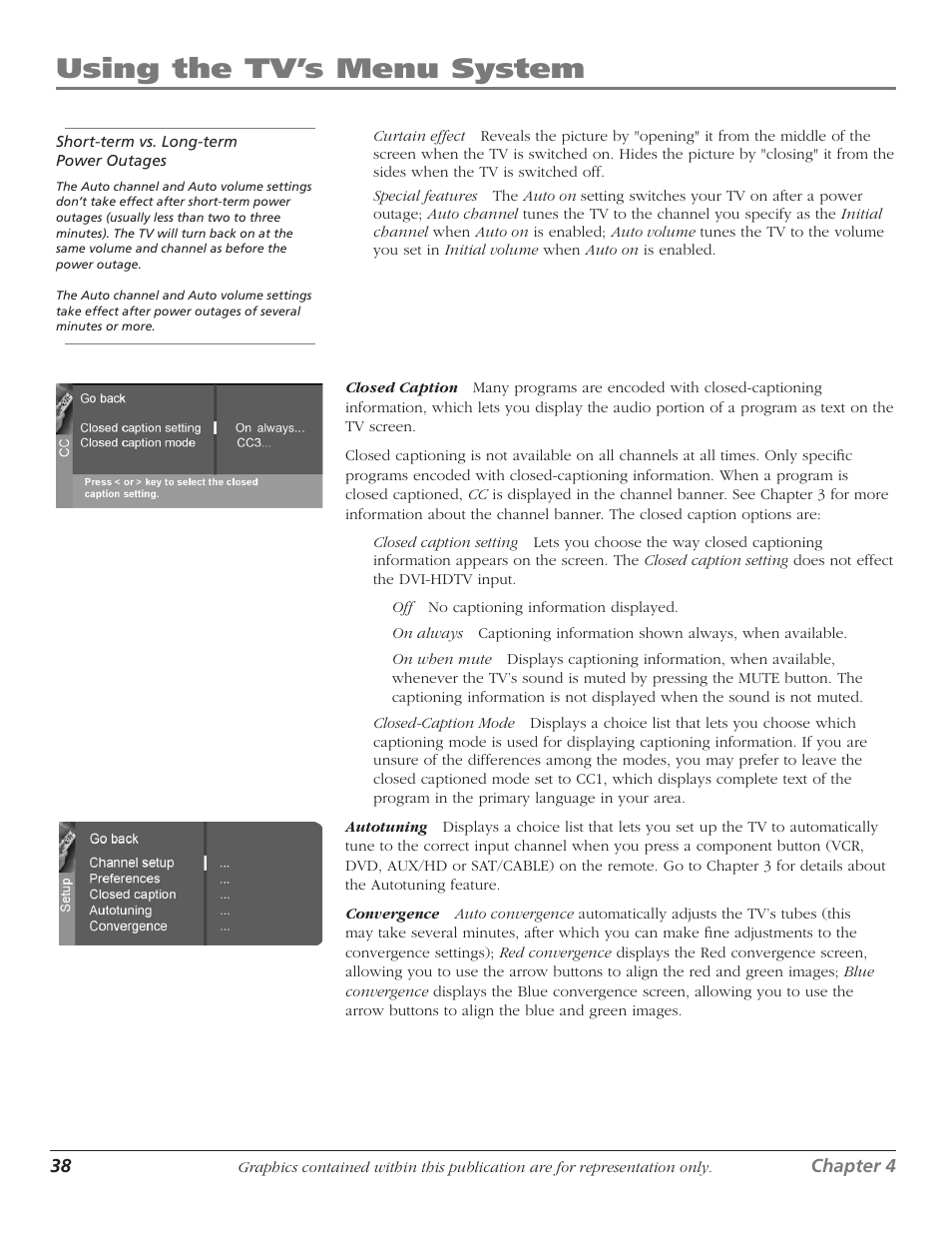 Using the tv’s menu system | RCA 1622254A User Manual | Page 40 / 48