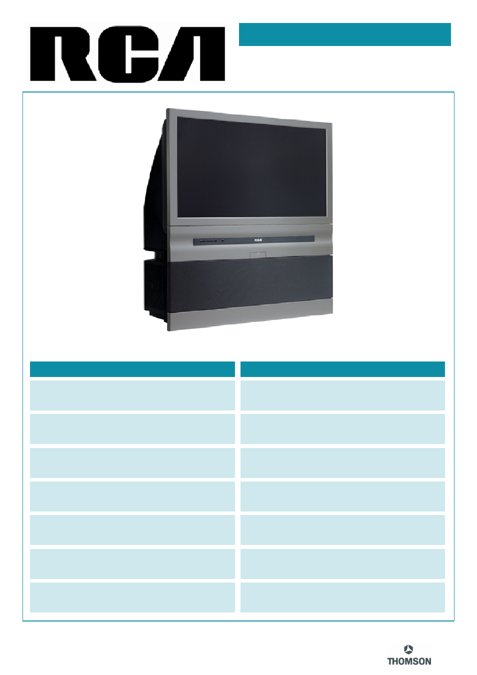 RCA HD52W56 User Manual | 2 pages