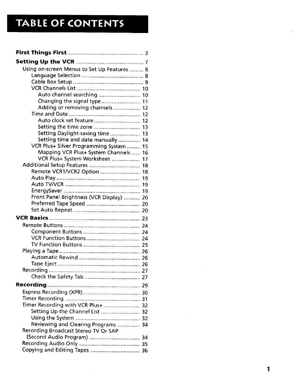 RCA VR634HF User Manual | Page 3 / 80