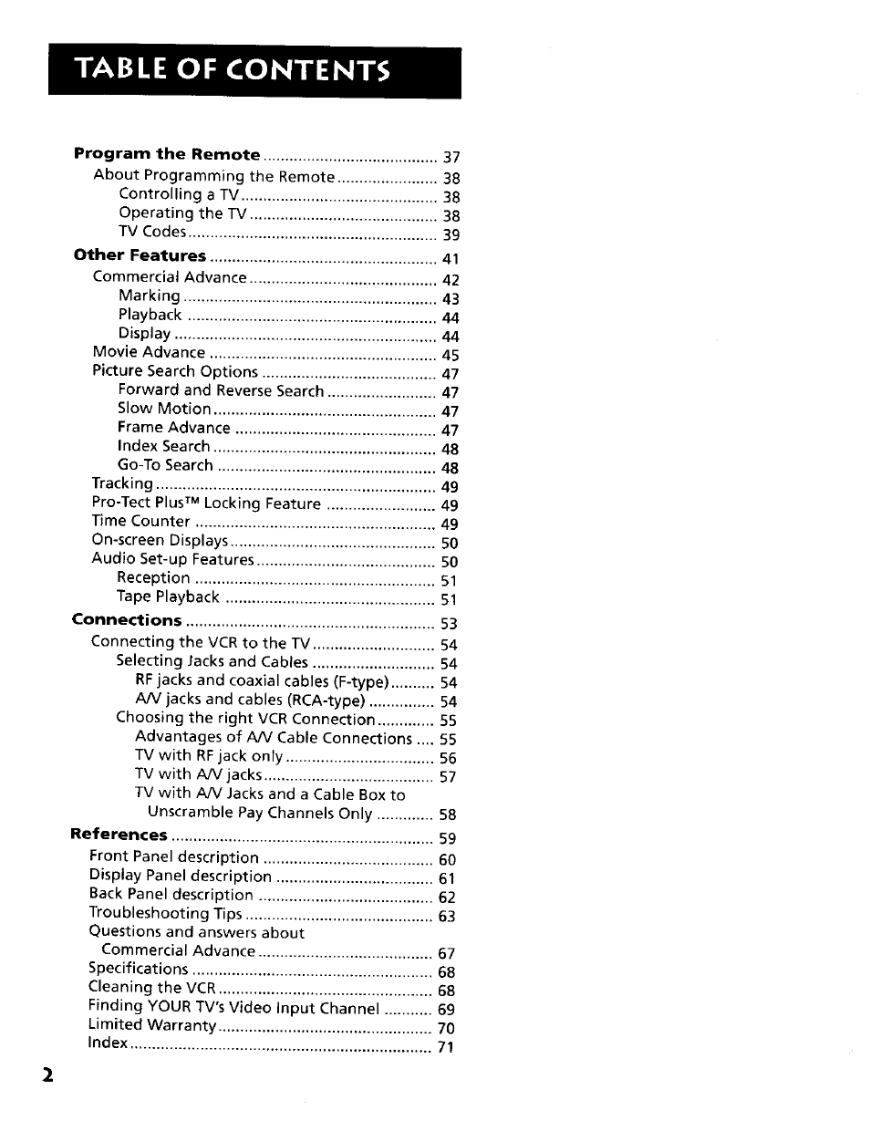 RCA VR634HF User Manual | Page 4 / 80