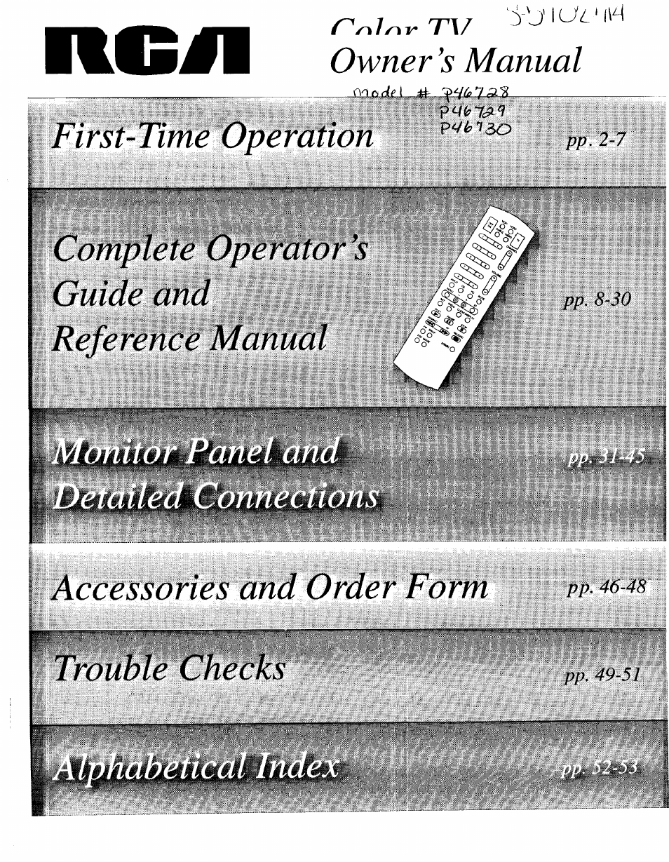 RCA P46729 User Manual | 44 pages