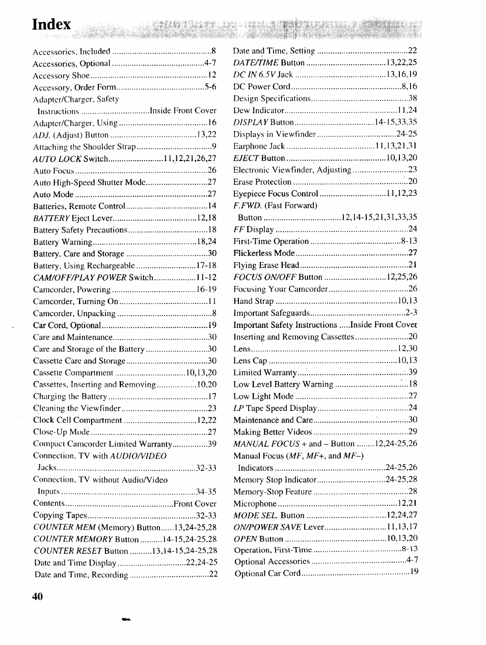 Index | RCA P46729 User Manual | Page 42 / 44