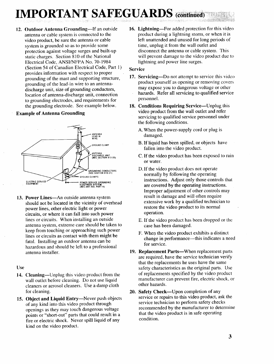 Important safeguards | RCA P46729 User Manual | Page 5 / 44