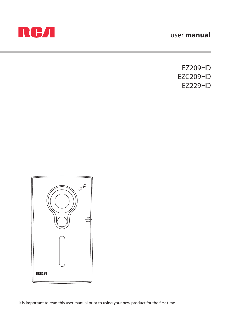 RCA EZC209HD User Manual | 20 pages