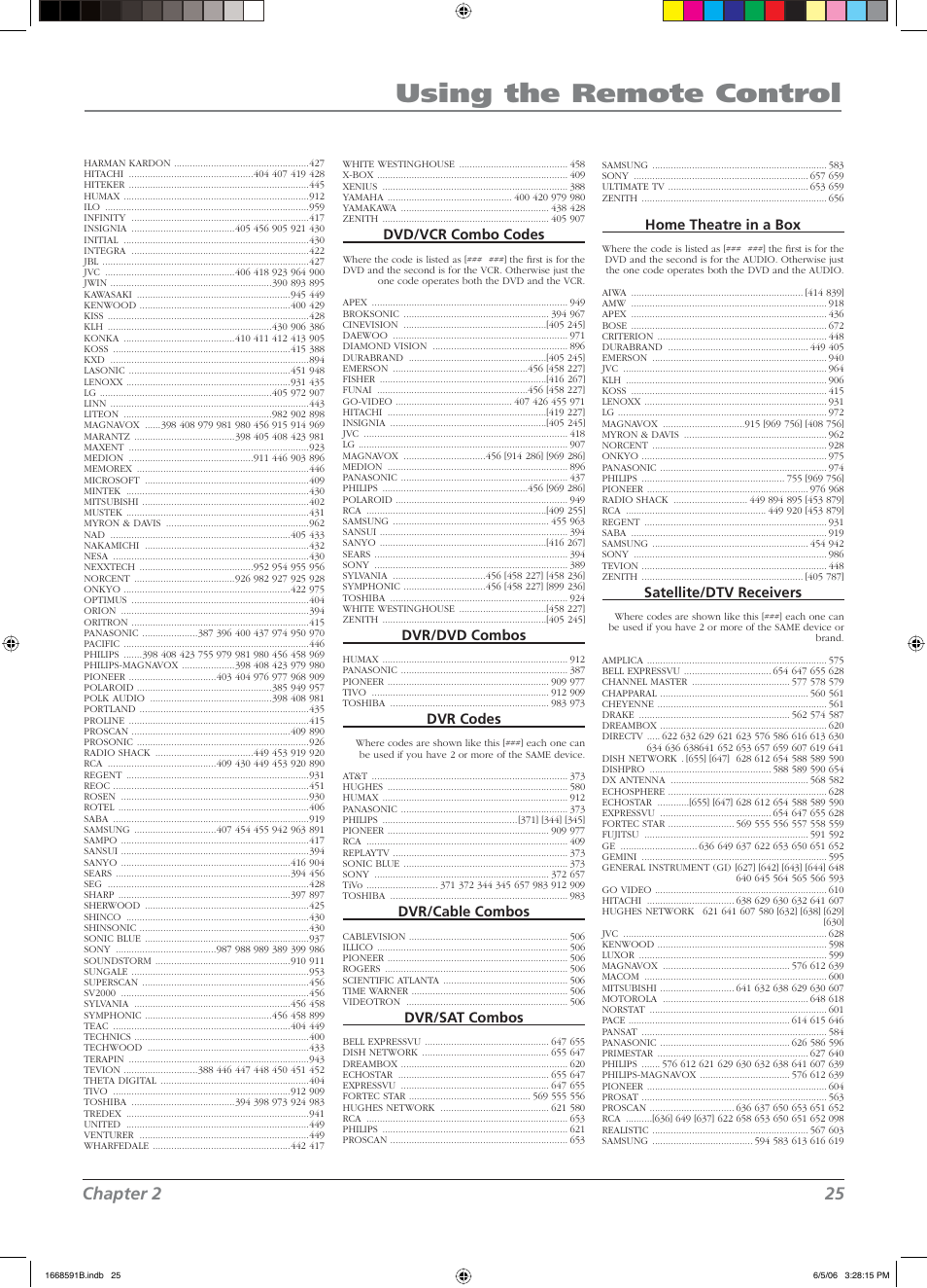 Using the remote control, Chapter 2 25 | RCA L37WD14 User Manual | Page 25 / 56