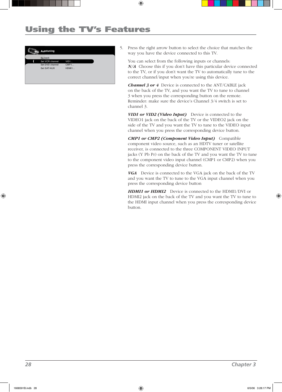 Using the tv’s features, 28 chapter 3 | RCA L37WD14 User Manual | Page 28 / 56