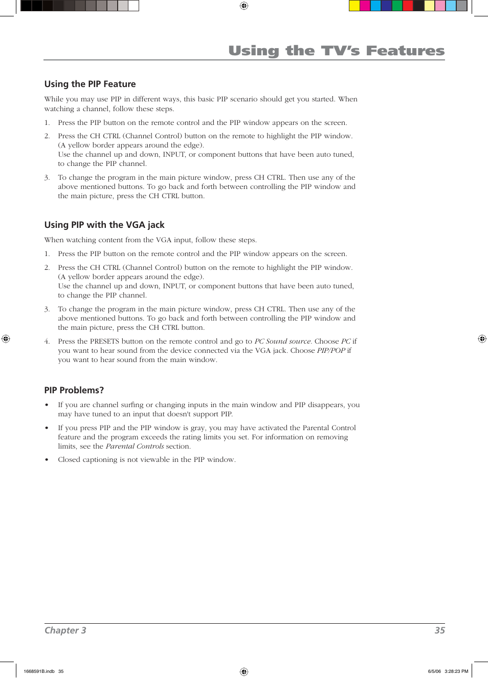 Using the tv’s features | RCA L37WD14 User Manual | Page 35 / 56