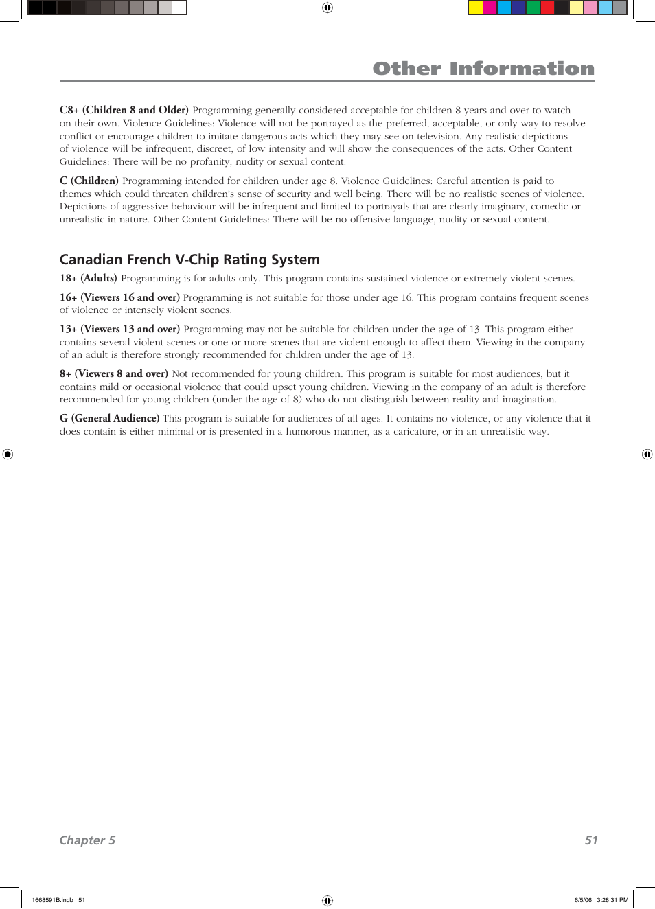 Other information, Canadian french v-chip rating system | RCA L37WD14 User Manual | Page 51 / 56