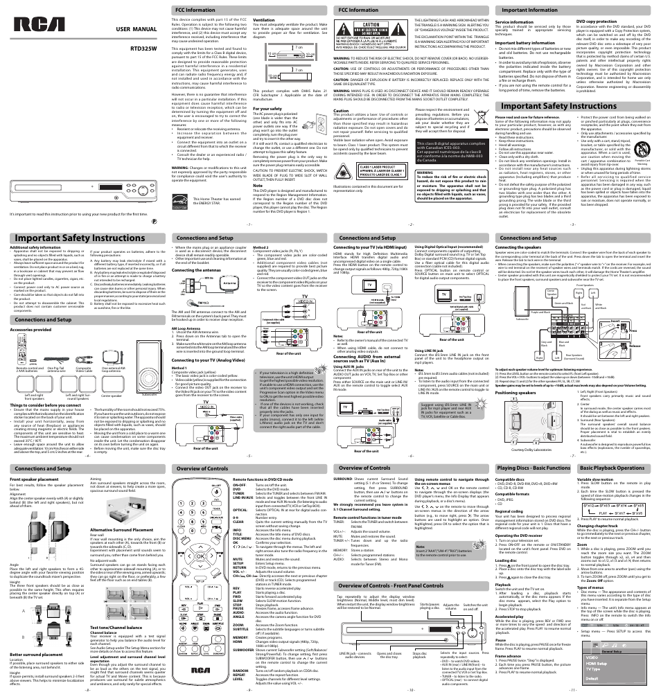 RCA RTD325W User Manual | 2 pages