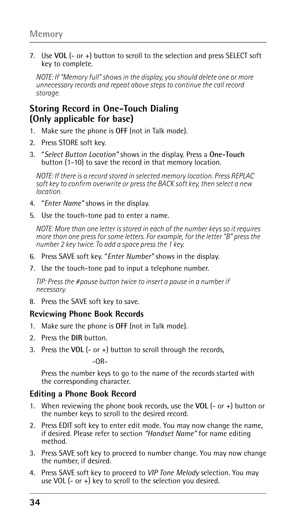 RCA DECT 00023265 User Manual | Page 34 / 100