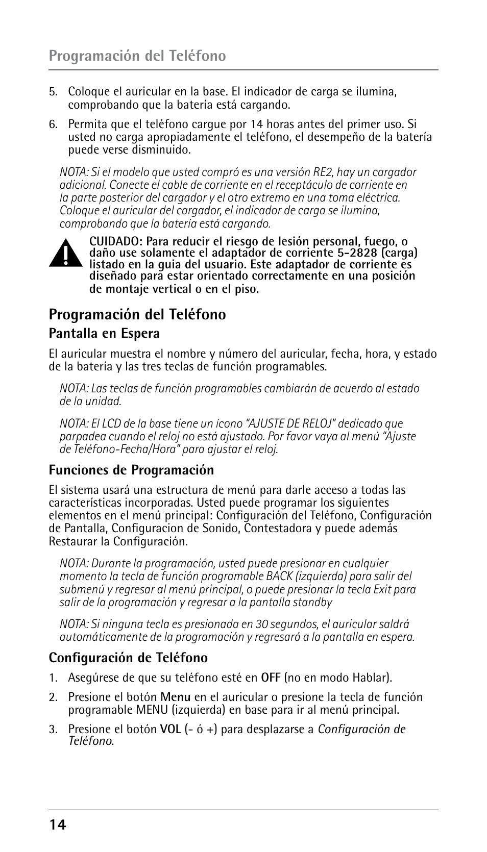 Programación del teléfono | RCA DECT 00023265 User Manual | Page 64 / 100