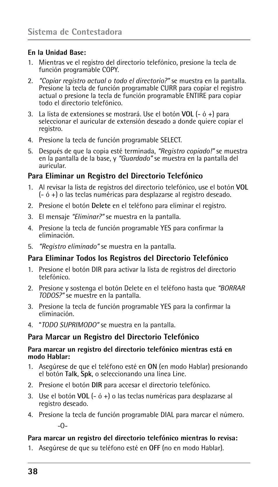 Sistema de contestadora | RCA DECT 00023265 User Manual | Page 88 / 100