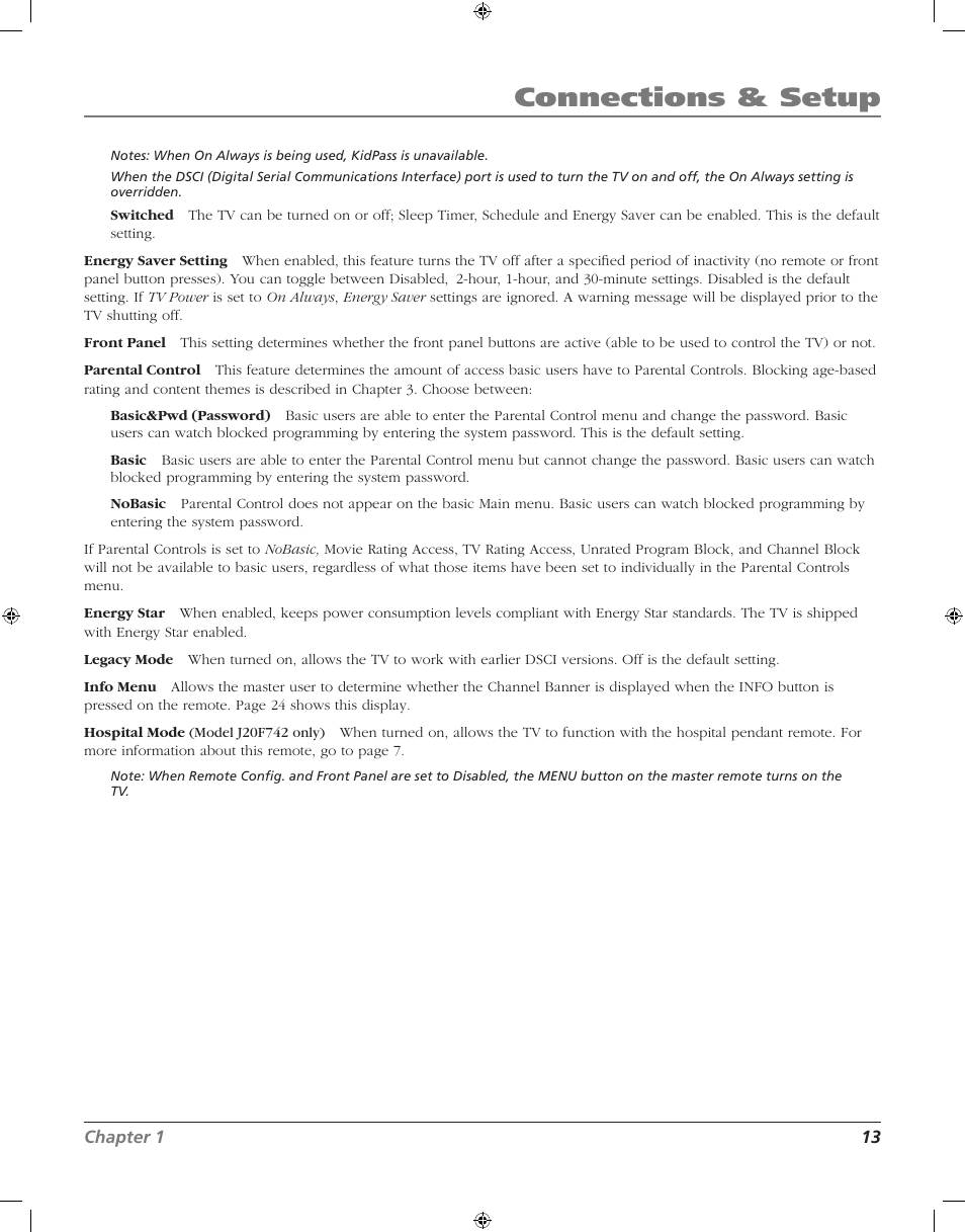 Connections & setup | RCA J20F742 User Manual | Page 13 / 40