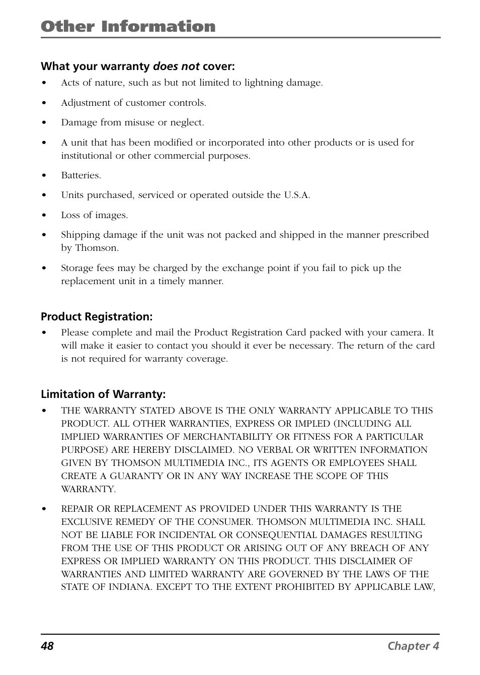 Other information | RCA CDS6300 User Manual | Page 50 / 60