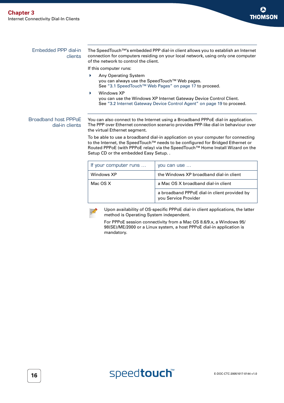 Embedded ppp dial-in clients, Broadband host pppoe dial-in clients, Chapter 3 | RCA SpeedTouch 546 User Manual | Page 24 / 92