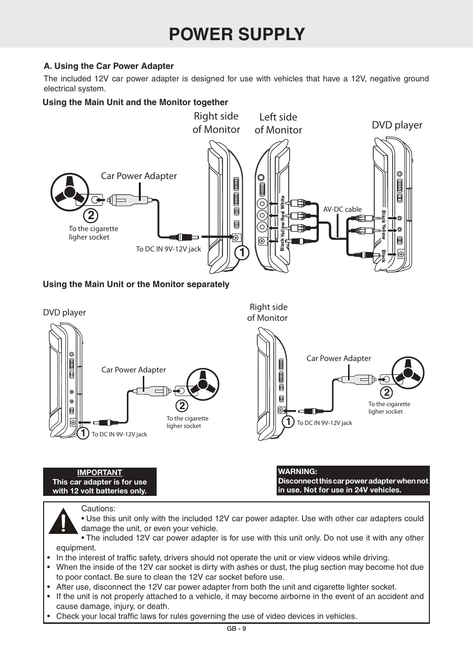Power supply | RCA DRC6389T User Manual | Page 11 / 28