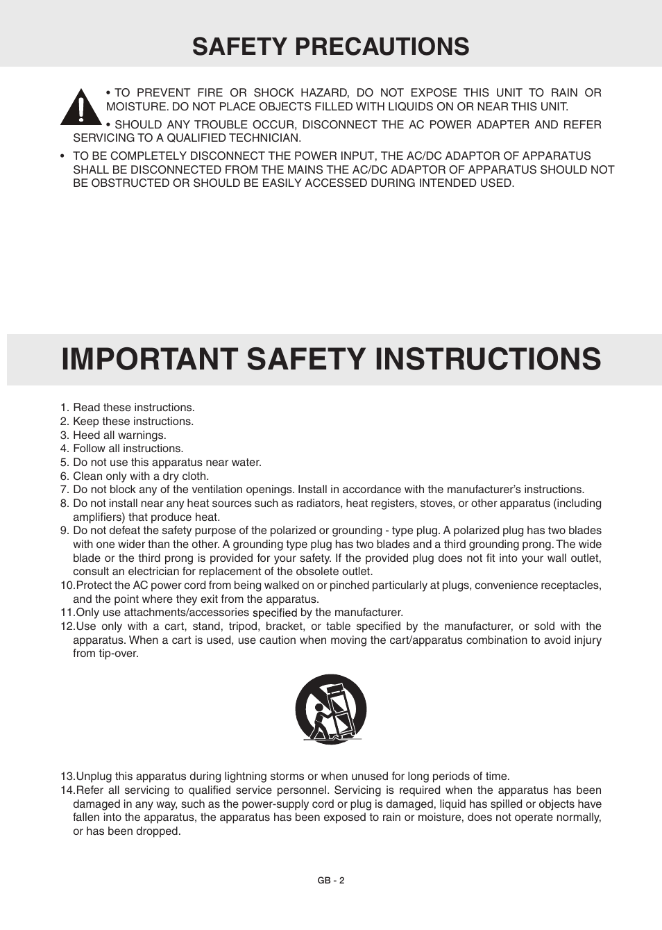 Important safety instructions, Safety precautions | RCA DRC6389T User Manual | Page 4 / 28