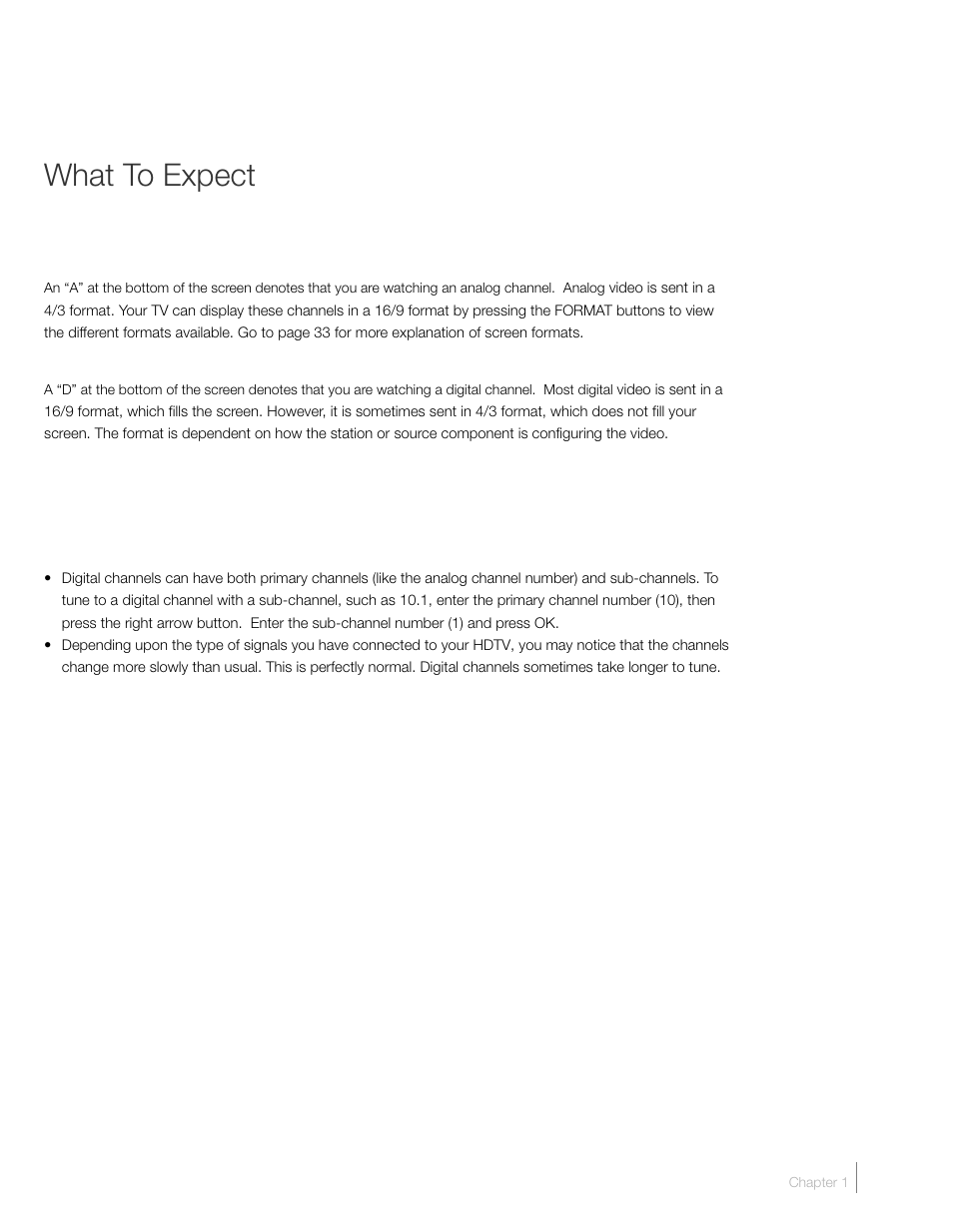 What to expect | RCA L42FHD2X48 User Manual | Page 17 / 52