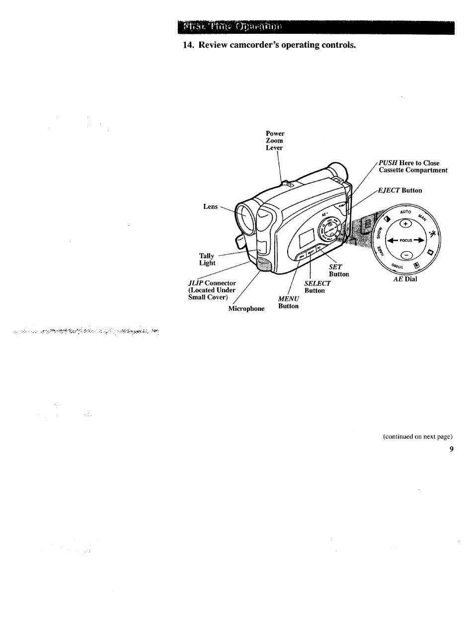 Review camcorder’s operating controls | RCA CC643 User Manual | Page 11 / 85