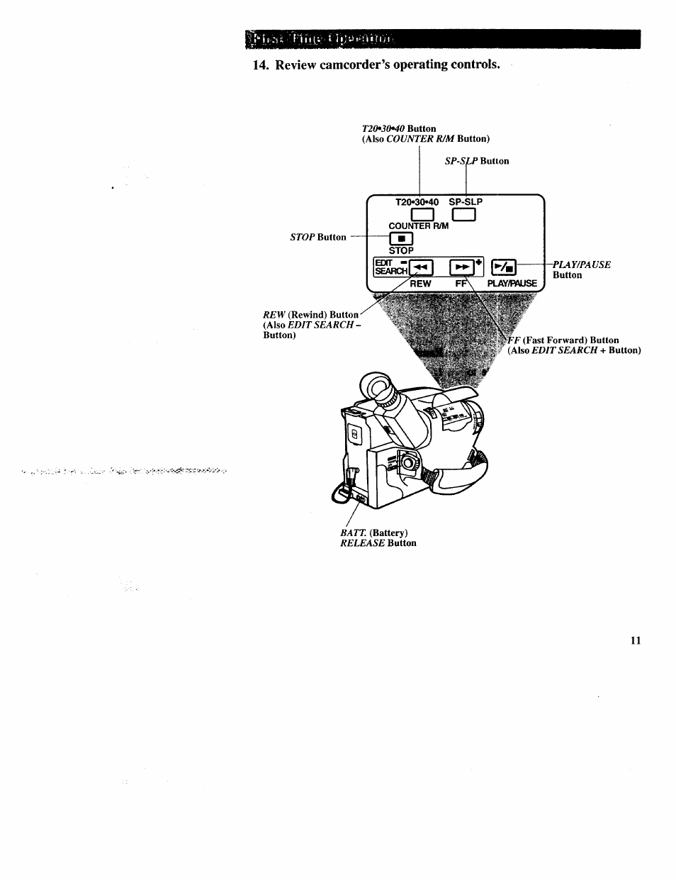 Review camcorder’s operating controls | RCA CC643 User Manual | Page 13 / 85