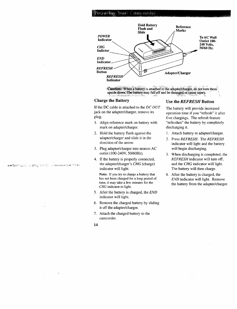 Charge the battery, Use the refresh button | RCA CC643 User Manual | Page 16 / 85