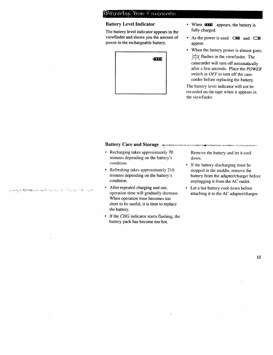 Battery level indicator, Battery care and storage | RCA CC643 User Manual | Page 17 / 85