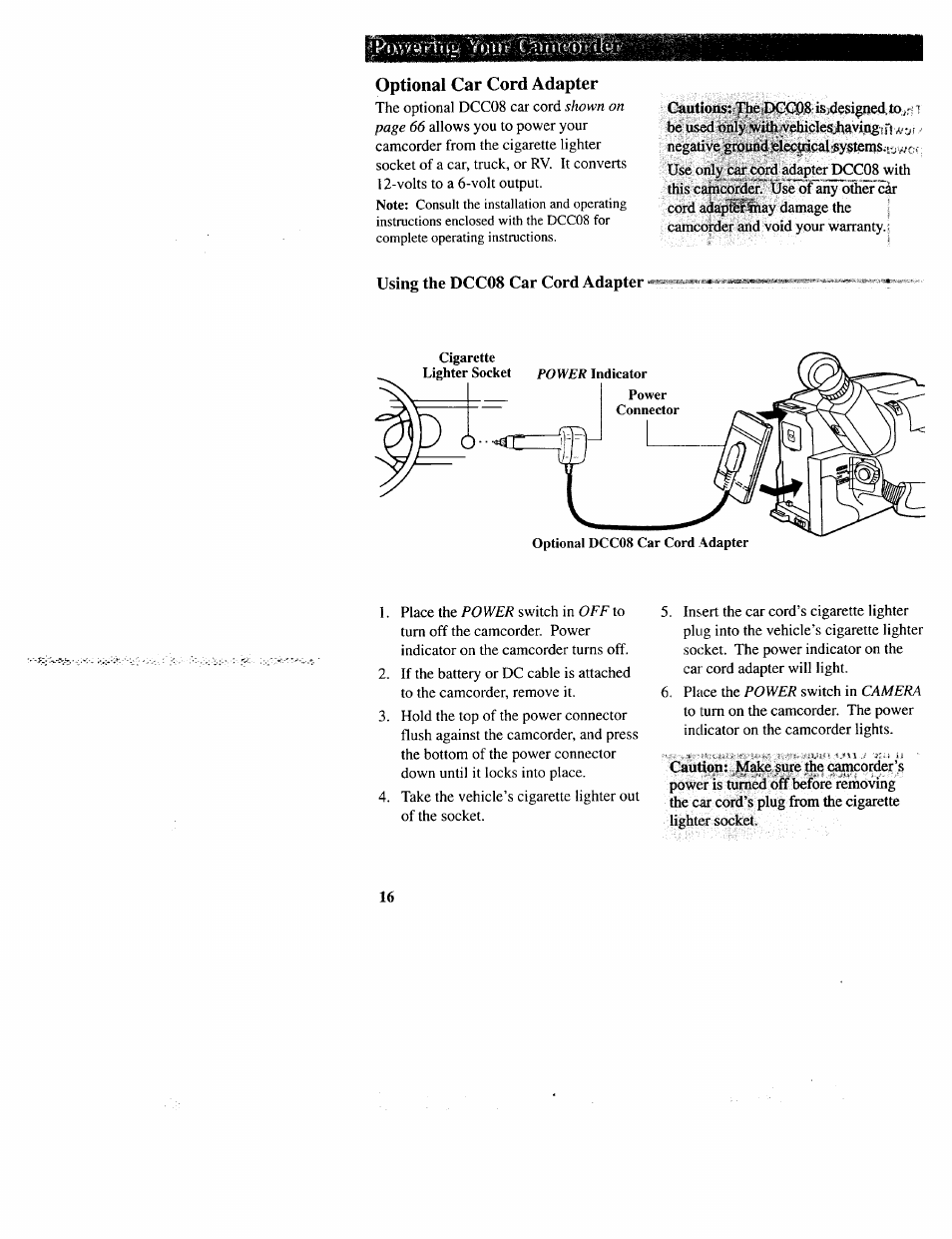 Optional саг cord adapter | RCA CC643 User Manual | Page 18 / 85