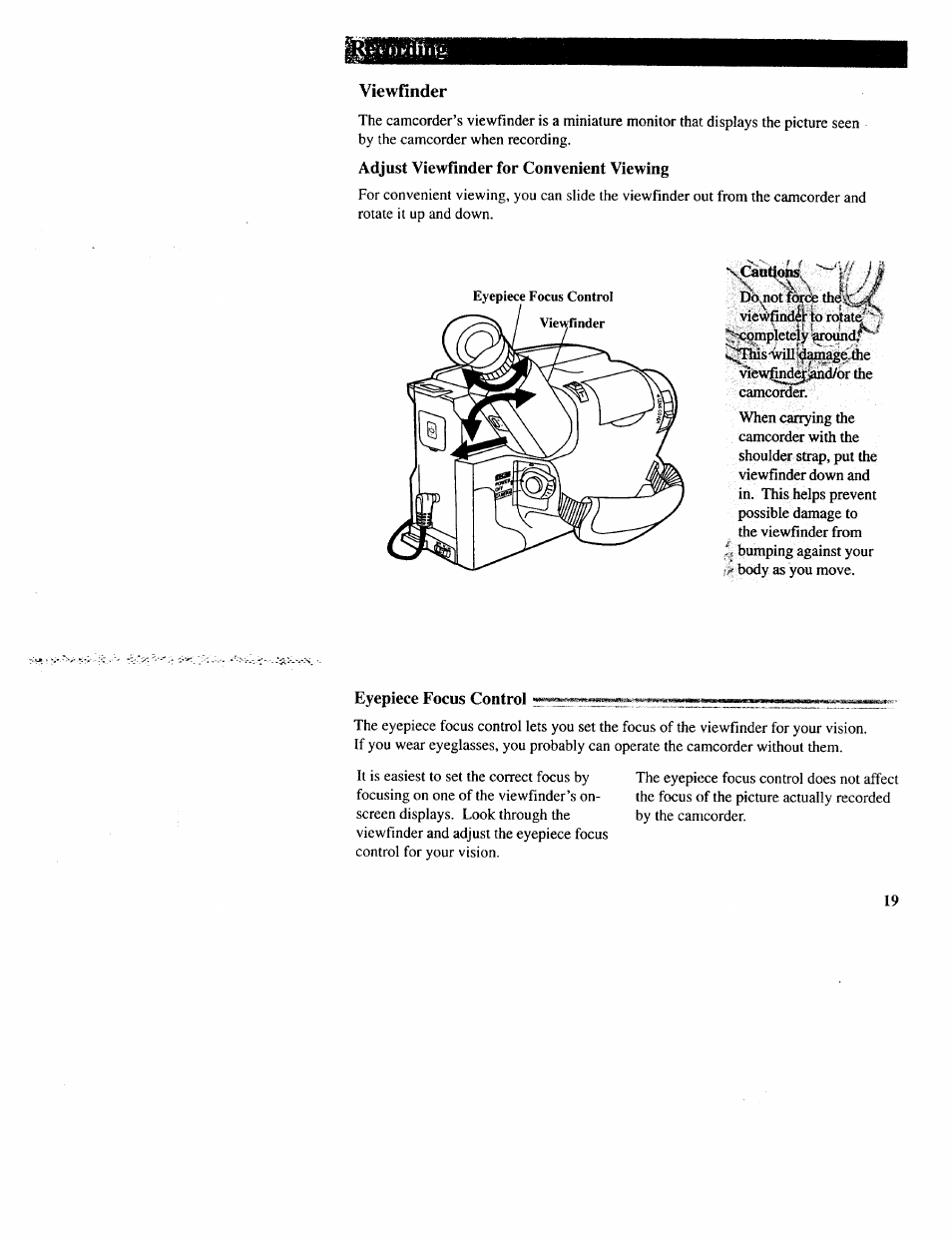 Viewfinder | RCA CC643 User Manual | Page 21 / 85