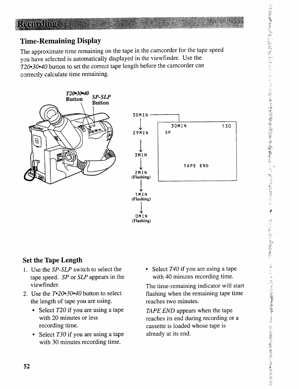 Time-remaining display, Set the tape length | RCA CC643 User Manual | Page 51 / 85
