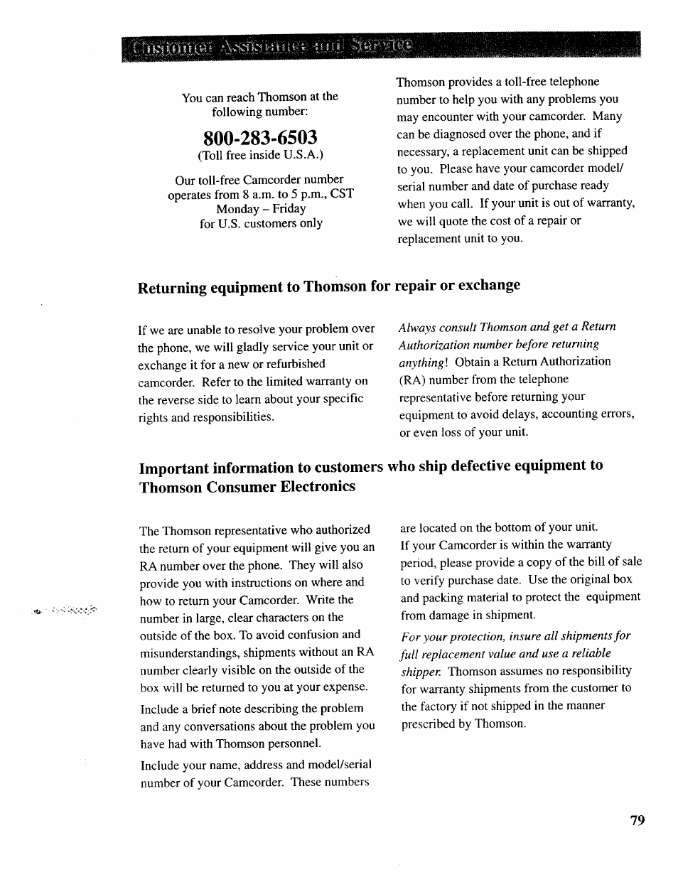 RCA CC643 User Manual | Page 78 / 85