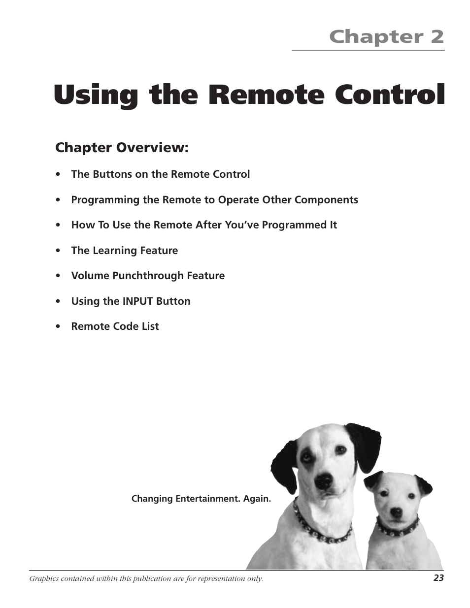 Using the remote control, Chapter 2, Chapter overview | RCA HD50LPW52 User Manual | Page 25 / 80