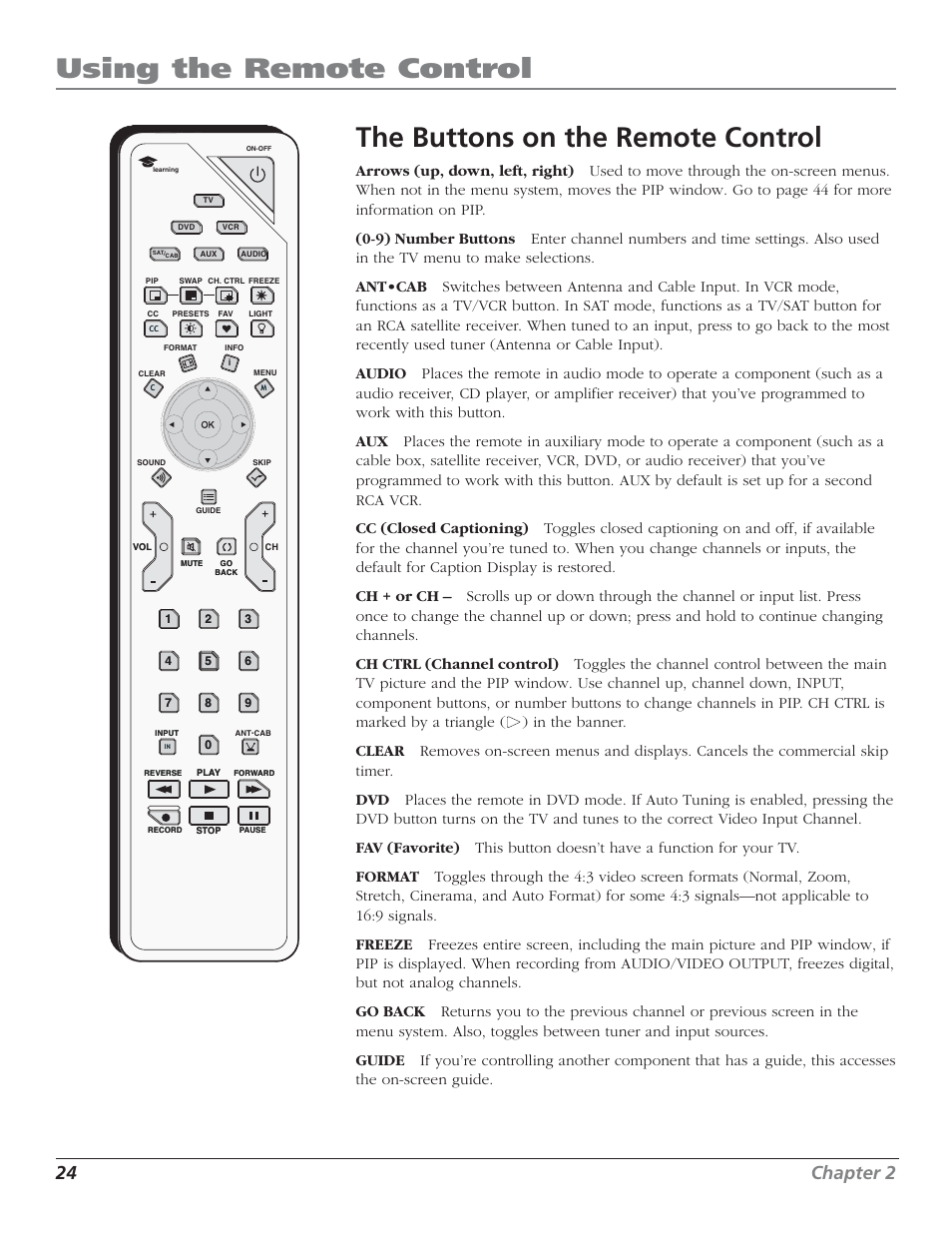 24 chapter 2 | RCA HD50LPW52 User Manual | Page 26 / 80