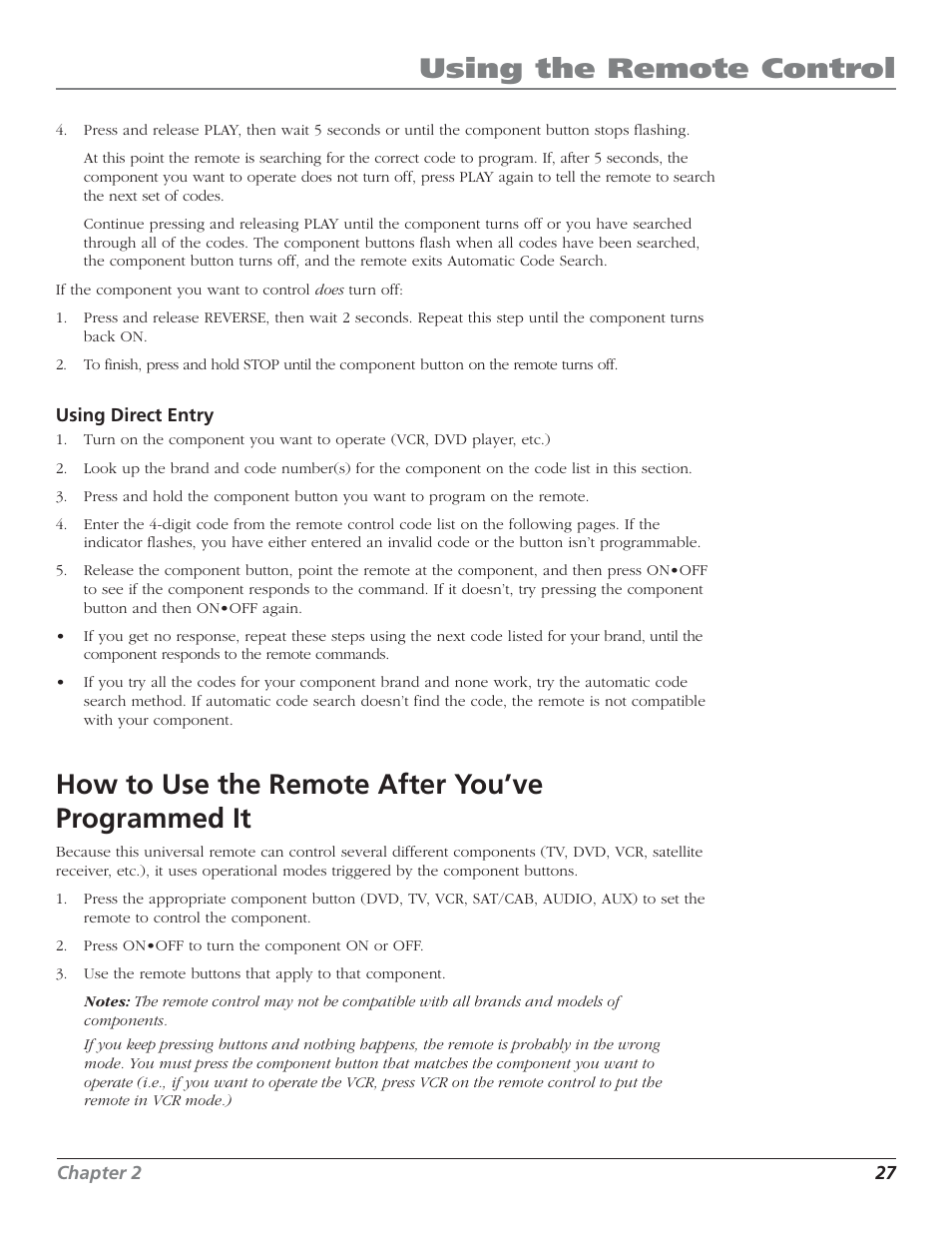 Using the remote control, How to use the remote after you’ve programmed it | RCA HD50LPW52 User Manual | Page 29 / 80