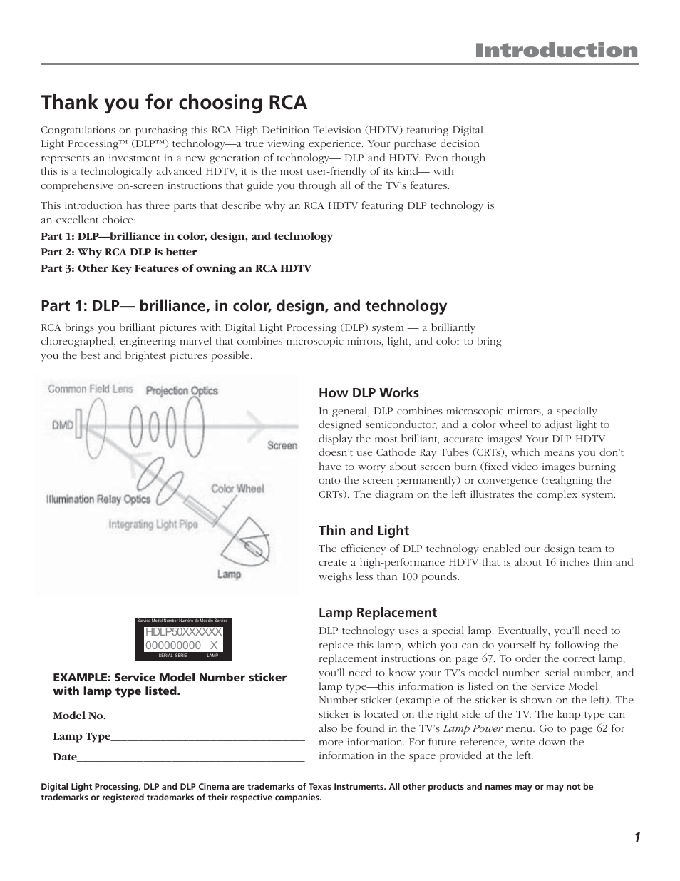 RCA HD50LPW52 User Manual | Page 3 / 80
