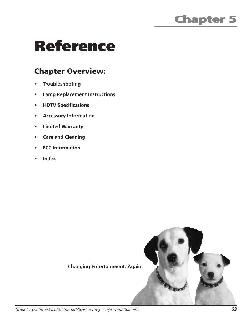 Reference, Chapter 5, Chapter overview | RCA HD50LPW52 User Manual | Page 65 / 80